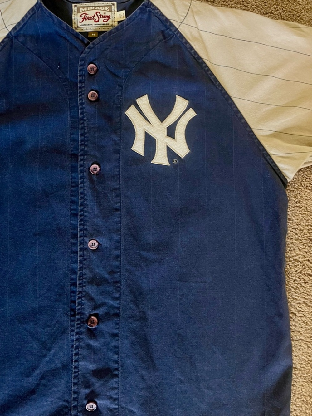 Mirage First String Vintage NY Yankees 1961 Jersey Large Cooperstown Blue MLB - Picture 2 of 7